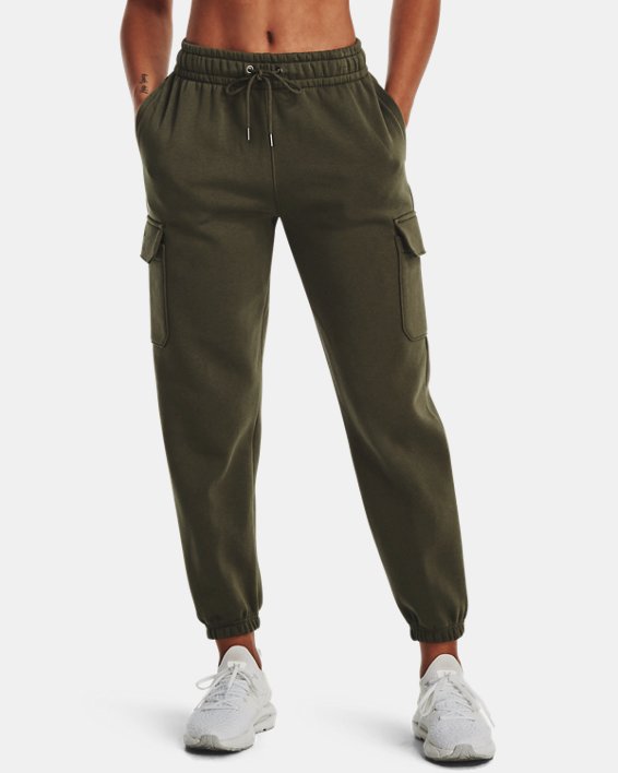 Women's UA Essential Fleece Playback Cargo Pants, Green, pdpMainDesktop image number 0